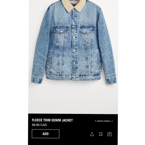 ZARA Fleece Trim Denim Jacket-S - Picture 1 of 6